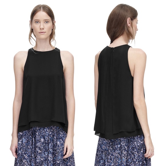 Rebecca Taylor Double Layer Aerin Top Fuchsia - Picture 2 of 11